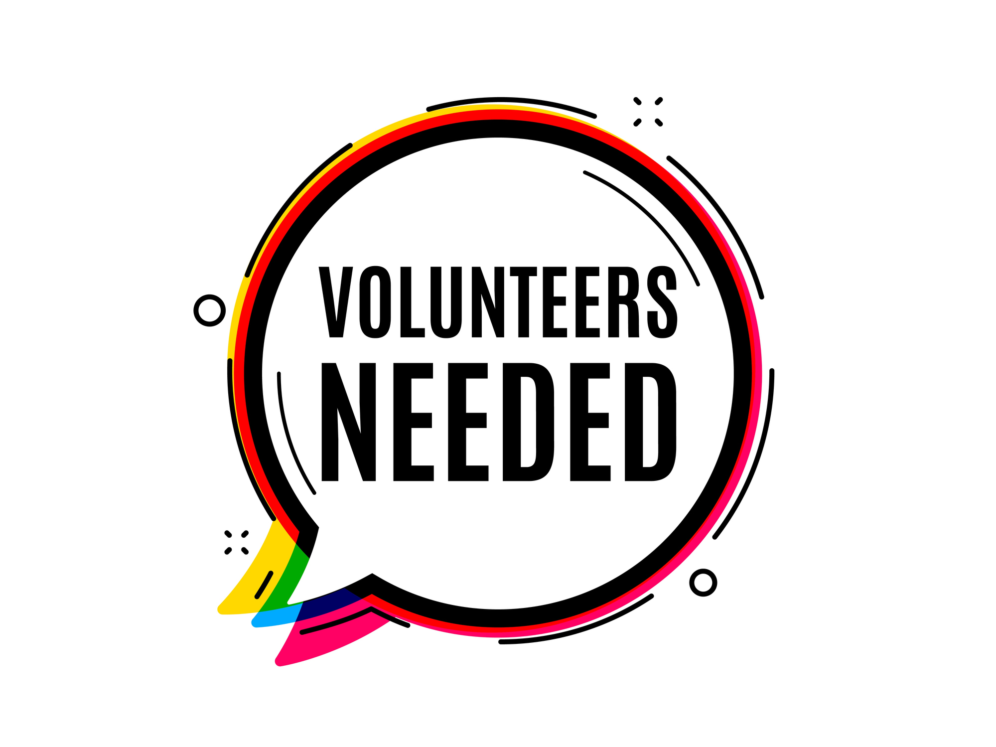 Volunteers needed. Speech bubble vector banner. Volunteering service sign. Charity work symbol. Thought or dialogue speech balloon shape. Volunteers needed chat think bubble. Vector